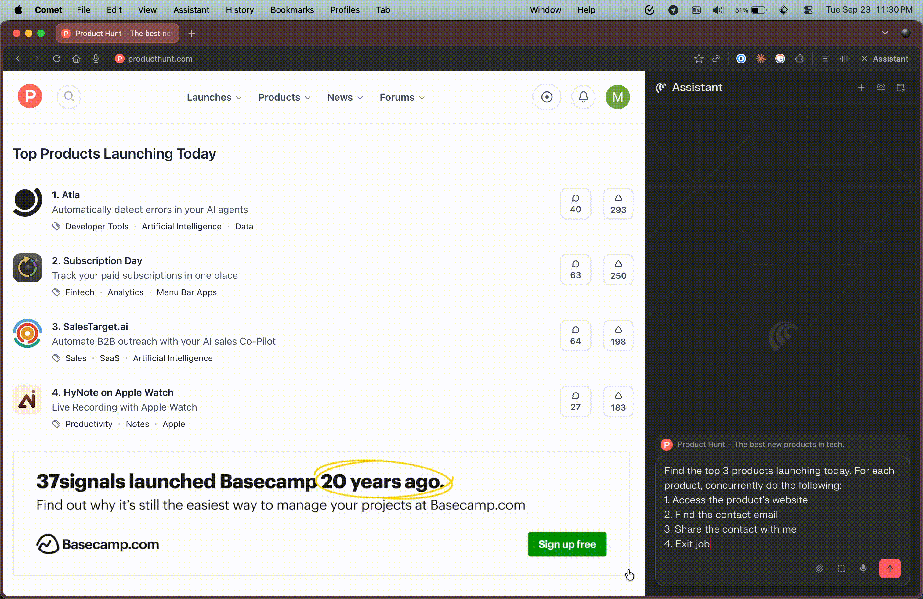 Scrape ProductHunt in parallel with agents